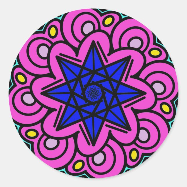 Sticker Rond Il Était Fait D'Étoiles (Devant)