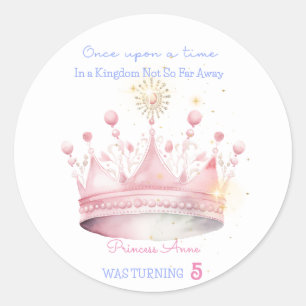 Sticker Rond Il était une fois, anniversaire de la princesse