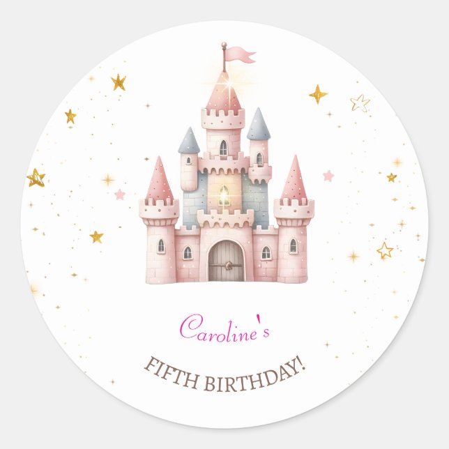 Sticker Rond Il était une fois, Anniversaire de Princesse (Devant)