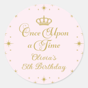 Sticker Rond Il était une fois Gold Princess Anniversaire