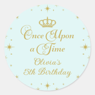Sticker Rond Il était une fois Gold Princess Anniversaire