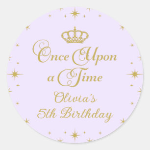 Sticker Rond Il était une fois la princesse d'or anniversaire