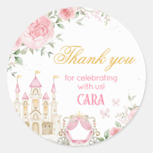 Sticker Rond Il était une fois princesse fête d'anniversaire