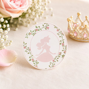 Sticker Rond Il était une fois Princesse Rose Floral Coquette 1