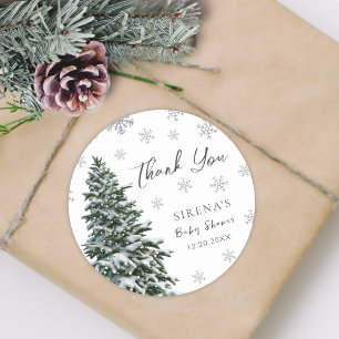 Sticker Rond Il fait froid dehors   Baby shower de l'arbre d'hi