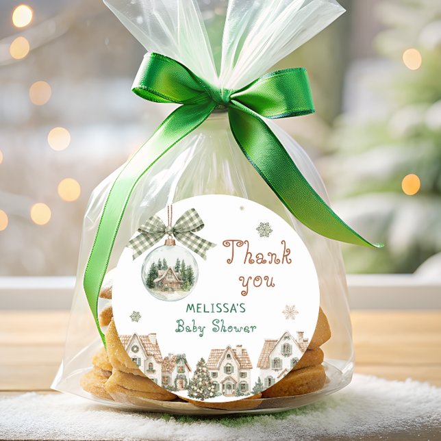 Sticker Rond Il faut un village Baby shower Merci (Créateur téléchargé)