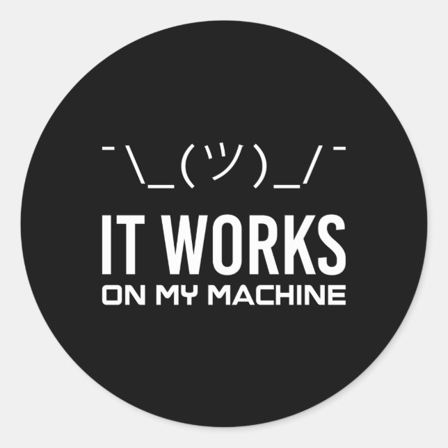 Sticker Rond Il Fonctionne Sur Mon Ordinateur Programmateur Inf (Devant)