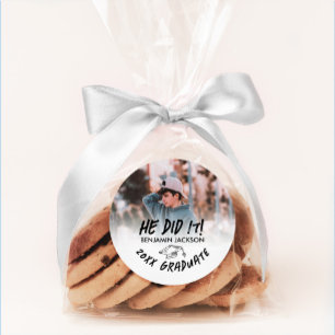 Sticker Rond Il L'A Fait Diplôme En Photo