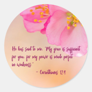 Sticker Rond Il M'A Dit Christian Floral Inspiration