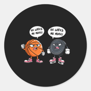 Sticker Rond Il m'aime plus Sketll joueur de hockey pour hommes