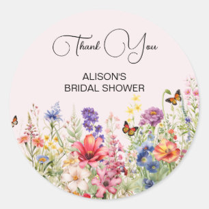 Sticker Rond Il Me Donne Des Papillons Cadeaux De Mariage Fleur