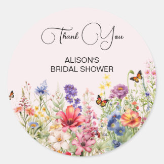 Sticker Rond Il Me Donne Des Papillons Fête de Fiançailles Fleu