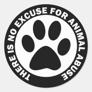 Sticker Rond Il n'y a aucune excuse pour l'abus animal