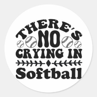 STICKER ROND IL N'Y A PAS DE PLEIN DANS LE SOFTBALL