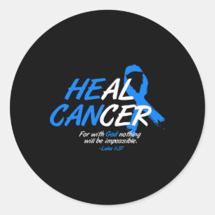 Sticker Rond Il peut guérir le cancer Alopécie Mois de sensibil