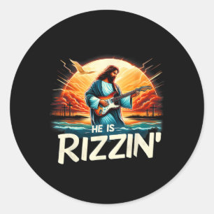 Sticker Rond Il Rizzin Pâques Jésus Vintage Jésus