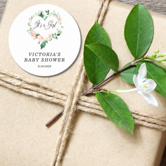 Sticker Rond Il s'agit d'un Baby shower de pêche aux filles (Créateur téléchargé)