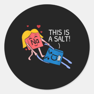 Sticker Rond Il S'Agit D'Un Sel Périodique Table D'Éléments Chi