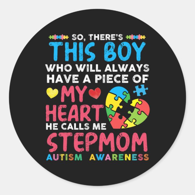 Sticker Rond Il y a ce garçon qu'il m'appelle Stepmere Autism A (Devant)