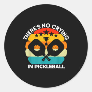 Sticker Rond Il y a des larmes dans l'amour pour le pickleball