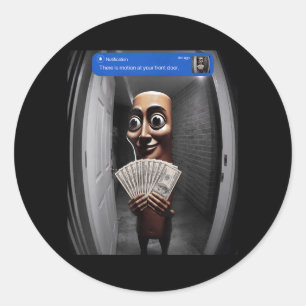 Sticker Rond Il y a du mouvement à l'avant Tung Tung Tung Sahur