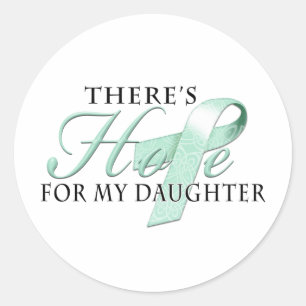 Sticker Rond Il y a espoir pour la fille de Cancer ovarien