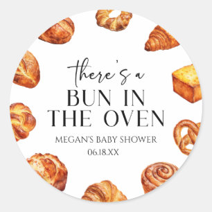 Sticker Rond Il y a un petit pain au four Shower de bébé