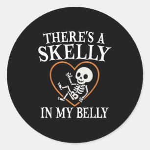 Sticker Rond Il y a une peau dans mon ventre Grossesse d'Hallow