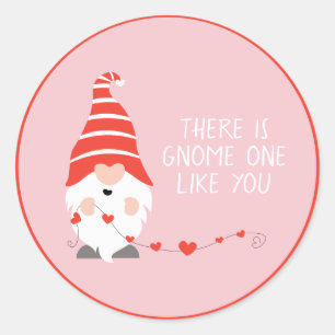 Sticker Rond Il Y En A Un Gnome Comme Toi Rouge Rose