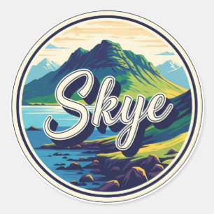 Sticker Rond Île de Skye Herbrides Écosse Voyage