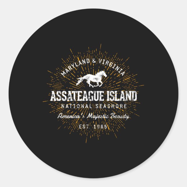 Sticker Rond Île de Style Assateague (Devant)