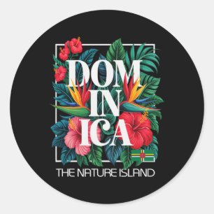 Sticker Rond Île de vacances de la Dominique Antilles Caraïbes
