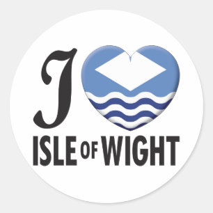 Sticker Rond Île de Wight Love