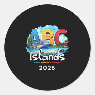 Sticker Rond Îles Abc Aru Bonaire Curacao Croisière Vacances 20