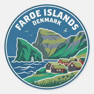 Sticker Rond Îles Féroé Danemark