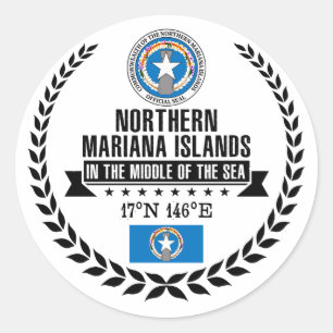 Sticker Rond Îles Mariannes du Nord