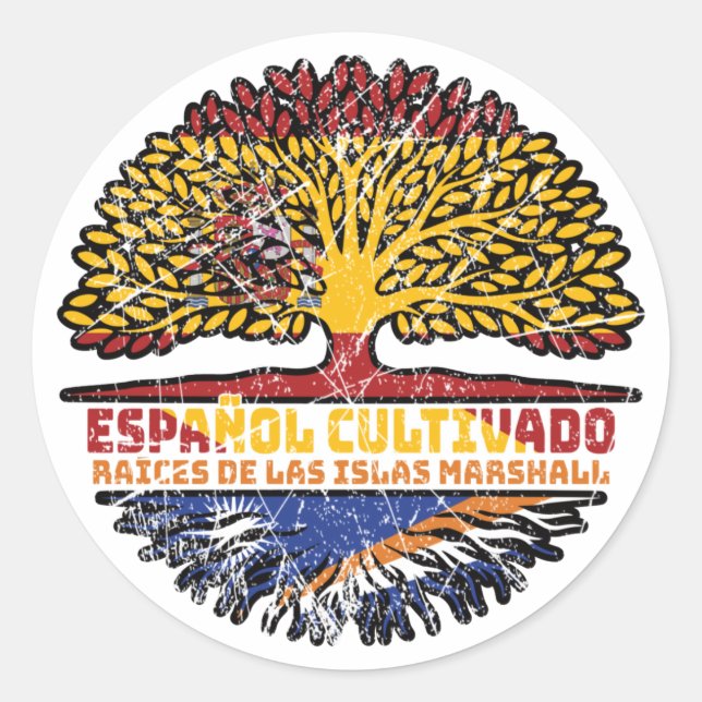 Sticker Rond Îles Marshall Islander Espagne (Devant)