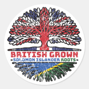 Sticker Rond Îles Salomon Île Salomon British UK Tree