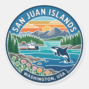 Sticker Rond Îles San Juan USA