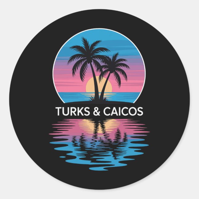 Sticker Rond Îles Turques-et-Caïques  (Devant)