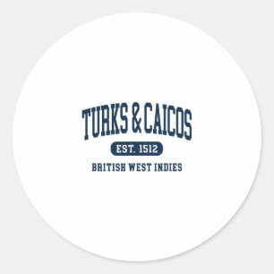 Sticker Rond Îles Turques-et-Caïques Rétro Prépa Lancer Souveni