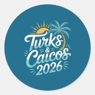 Sticker Rond Îles Turques-et-Caïques Souvenirs 2026