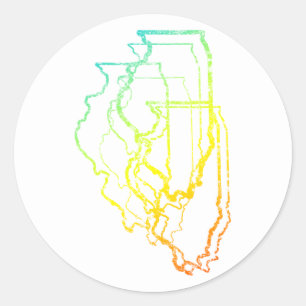 Sticker Rond illinois chill blur