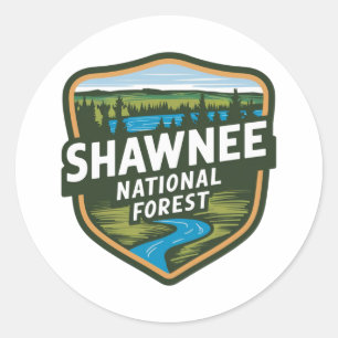 Sticker Rond Illinois de la Forêt nationale de Shawnee