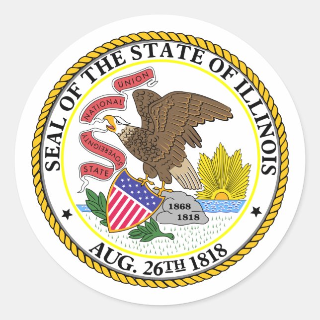 Sticker Rond Illinois, États-Unis (Devant)