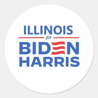 Sticker Rond Illinois pour Biden Harris