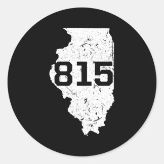 Sticker Rond Illinois Rockford Joliet Code régional 815 Midwest