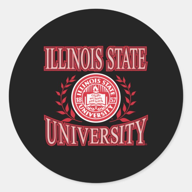 Sticker Rond Illinois State Redbirds Laurels Alternatif (Devant)