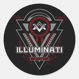 Sticker Rond Illuminati Nous Vous Voyons Tous Voir L'Oeil