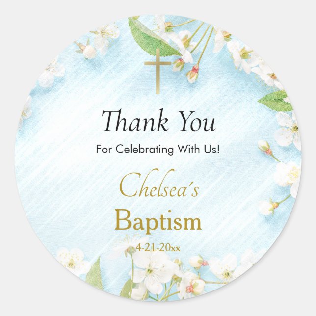 Sticker Rond Illumination Baptême chrétien orthodoxe (Devant)